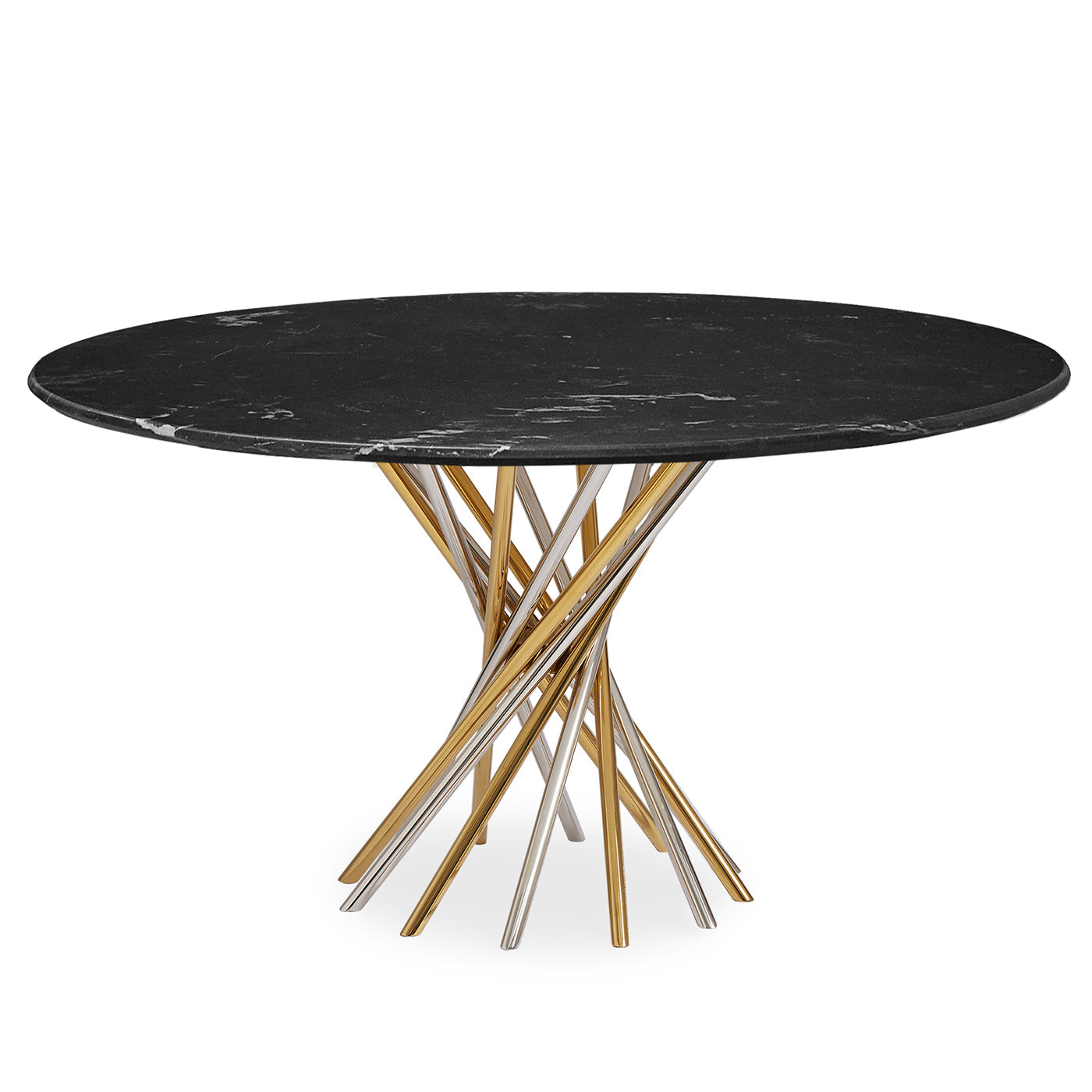 Electrum Dining Table with Black Marble